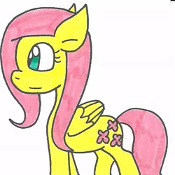 Size: 551x551 | Tagged: artist:cmara, derpibooru import, fluttershy, safe, solo, traditional art