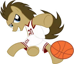 Size: 7000x6050 | Tagged: safe, artist:caliazian, derpibooru import, doctor whooves, time turner, pony, .svg available, absurd resolution, ball, basketball, clothes, jersey, male, simple background, solo, sports, stallion, transparent background, vector