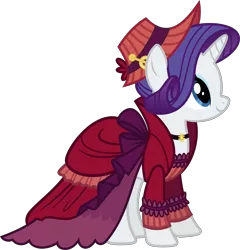 Size: 8638x9000 | Tagged: absurd resolution, a hearth's warming tail, artist:korsoo, clothes, derpibooru import, dress, hat, inkscape, merry, rarity, safe, simple background, solo, .svg available, transparent background, vector