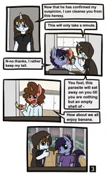 Size: 1376x2236 | Tagged: anthro, artist:duop-qoub, comic, comic:anomaly11, derpibooru import, oc, oc:banana pie, oc:violet phoenix, safe, unofficial characters only