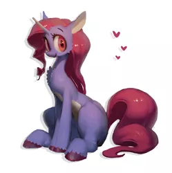 Size: 650x653 | Tagged: safe, artist:derekireba, derpibooru import, oc, unofficial characters only, pony, unicorn, heart, sitting, solo