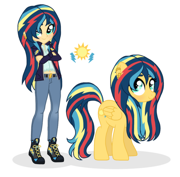 Size: 872x853 | Tagged: safe, artist:unoriginai, derpibooru import, equestria girls, commission, magical lesbian spawn, offspring, parent:indigo zap, parent:sunset shimmer, parents:sunsetzap, simple background, transparent background