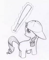 Size: 2111x2615 | Tagged: artifact, artist:syggie, cap, derpibooru import, filly, hat, magic, monochrome, rarity, safe, solo