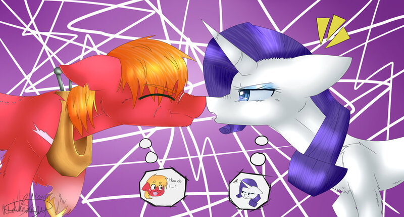 Size: 1024x549 | Tagged: safe, artist:fluffyrainbowkitty, derpibooru import, big macintosh, rarity, earth pony, pony, boop, cute, fail, kissing, male, noseboop, rarimac, shipping, stallion, straight