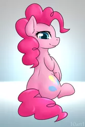 Size: 1024x1536 | Tagged: artist:10art1, balloonbutt, chest fluff, cute, derpibooru import, pinkie pie, plot, safe, solo