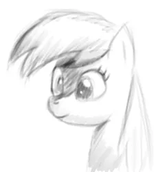 Size: 1280x1335 | Tagged: safe, artist:itsthinking, derpibooru import, derpy hooves, pegasus, pony, female, mare, monochrome, portrait, solo