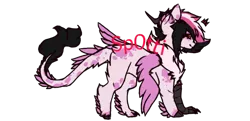 Size: 1520x735 | Tagged: safe, artist:sp0tti, derpibooru import, oc, oc:jinx, unofficial characters only, interspecies offspring, my little pony, next generation, offspring, parent:discord, parent:pinkie pie, parents:discopie, solo