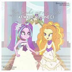 Size: 640x640 | Tagged: artist needed, safe, derpibooru import, adagio dazzle, aria blaze, equestria girls, adaria, bare shoulders, clothes, dress, female, lesbian, marriage, shipping, sleeveless, strapless, wedding, wedding dress