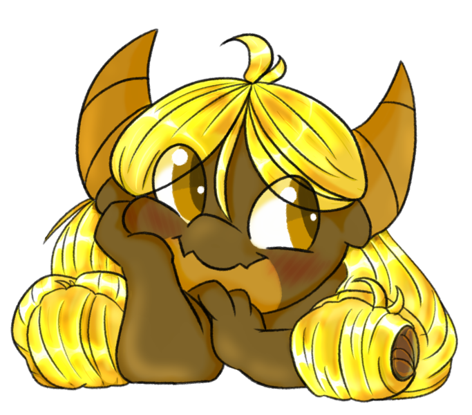 Size: 1540x1353 | Tagged: artist:sunnyponycitrusbutt, bangs, blonde, derpibooru import, dragon, hair over eyes, happy, horns, oc, oc:macenchain, oc:mace the dragon, pony tails, safe, simple background, solo, transparent background, unofficial characters only