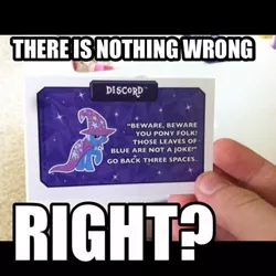 Size: 500x500 | Tagged: source needed, useless source url, safe, derpibooru import, discord, trixie, zecora, pony, unicorn, card, cowboy bebop at his computer, epic fail, fail, female, irl, mare, monopoly, photo, troll quote, you had one job
