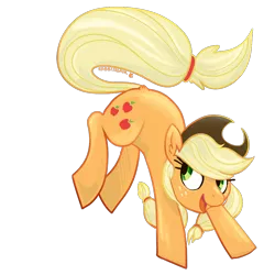 Size: 1000x1000 | Tagged: applejack, artist:rabbitasaur, derpibooru import, safe, simple background, solo, transparent background