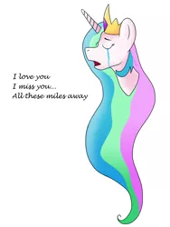 Size: 1536x2048 | Tagged: artist:coralcloud, crying, derpibooru import, disembodied head, lullaby for a princess, lyrics, princess celestia, safe, solo, song reference, text, watermark