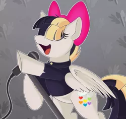 Size: 1979x1871 | Tagged: artist:allyster-black, clothes, derpibooru import, microphone, my little pony: the movie, open mouth, safe, sia (singer), singing, solo, songbird serenade