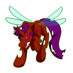 Size: 1024x1024 | Tagged: artist:bowlingfailure14, changeling, derpibooru import, growling, oc, oc:pas, raised hoof, safe, solo, unofficial characters only