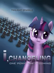 Size: 4500x6000 | Tagged: absurd resolution, artist:emilylena, artist:viffex, changeling, derpibooru import, i robot, movie poster, parody, safe, twilight sparkle