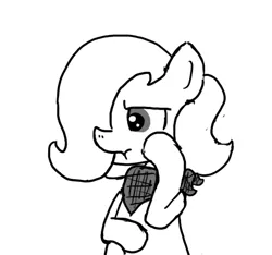 Size: 640x600 | Tagged: safe, artist:ficficponyfic, derpibooru import, oc, oc:emerald jewel, unofficial characters only, colt quest, bandana, child, colt, foal, frown, frustrated, hair over one eye, male, monochrome, rubbing, solo focus, story included