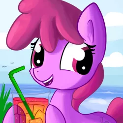 Size: 936x936 | Tagged: safe, artist:tjpones, derpibooru import, berry punch, berryshine, berrybetes, drink, food, solo, straw
