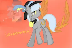 Size: 1000x664 | Tagged: safe, artist:sketchypony123, derpibooru import, caesar, earth pony, pony, cecelia, feather hat, female, mare, monocle, rule 63, solo