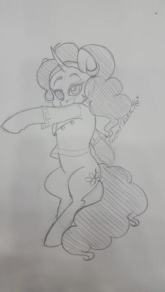 Size: 540x960 | Tagged: artist:twisted-sketch, dancing, derpibooru import, monochrome, safe, saffron masala, solo, spice up your life, traditional art
