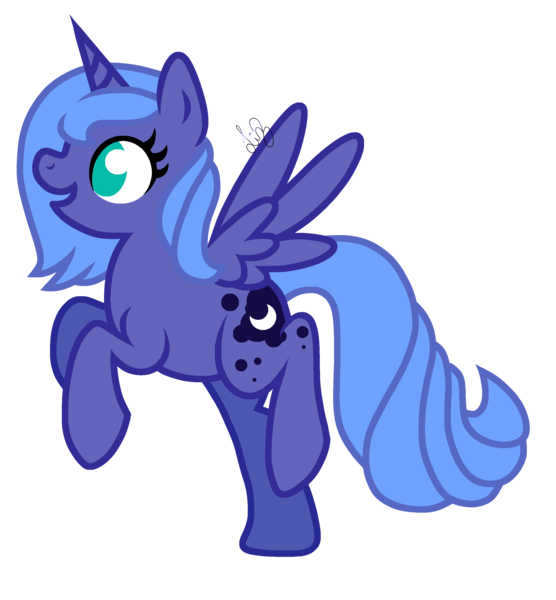 Size: 2500x2700 | Tagged: safe, artist:frostedcats, derpibooru import, princess luna, filly, rearing, simple background, solo, spread wings, transparent background, woona