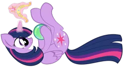 Size: 2716x1592 | Tagged: safe, artist:avarick, derpibooru import, twilight sparkle, twilight sparkle (alicorn), alicorn, pony, big crown thingy, element of magic, globe, jewelry, on back, regalia, solo