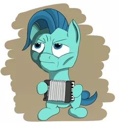 Size: 1165x1204 | Tagged: accordion, artist:dindu norgay, colt, dat face soldier, derpibooru import, musical instrument, remove kebab, safe