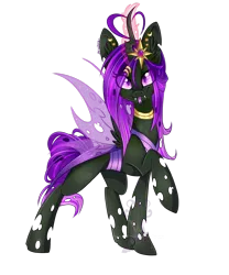 Size: 1024x1229 | Tagged: artist:silent-shadow-wolf, changeling, changeling oc, changeling princess, changeling princess oc, changeling queen, changeling queen oc, derpibooru import, oc, oc:imago, purple changeling, safe, simple background, solo, transparent background, unofficial characters only