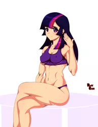 Size: 2550x3300 | Tagged: abs, armpits, artist:reddgeist, belly button, breasts, busty twilight sparkle, derpibooru import, female, human, humanized, muscles, solo, solo female, suggestive, sweat, thighlight sparkle, thunder thighs, twilight muscle, twilight sparkle