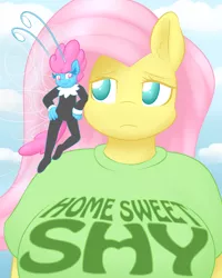 Size: 2000x2500 | Tagged: anthro, artist:lamia, big breasts, breasts, breezie, busty fluttershy, clothes, derpibooru import, fanfic art, fanfic cover, female, fluttershy, huge breasts, seabreeze, suggestive