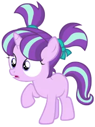 Size: 7000x9400 | Tagged: safe, artist:tardifice, derpibooru import, starlight glimmer, pony, unicorn, the cutie re-mark, absurd resolution, cute, female, filly, filly starlight glimmer, glimmerbetes, open mouth, raised hoof, simple background, solo, transparent background, vector, younger