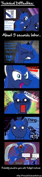 Size: 1200x5000 | Tagged: achievement, achievement unlocked, angel, artist:treez123, crying, derpibooru import, devil, gamer luna, lunar trinity, nightmare moon, noob, ocular gushers, princess luna, s1 luna, safe, the worst possible thing, voice actor joke, xbox achievement