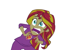 Size: 3366x2768 | Tagged: safe, artist:coldlypainter, derpibooru import, sunset shimmer, equestria girls, rainbow rocks, clothes, open mouth, pajamas, photoshop, reaction image, screaming, simple background, solo, sunset screamer, transparent background, vector