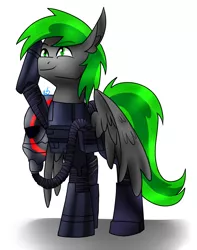 Size: 1080x1368 | Tagged: safe, artist:mirriora, derpibooru import, oc, oc:karl, unofficial characters only, pegasus, pony, armor, salute, solo, star wars, the first order, tie pilot