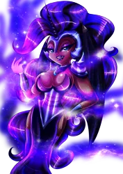 Size: 1240x1748 | Tagged: armor, artist:astroboygf, bracelet, breasts, busty nightmare moon, cleavage, clothes, derpibooru import, female, grin, horned humanization, human, humanized, jewelry, lipstick, nightmare moon, smiling, socks, solo, solo female, suggestive, tailed humanization, thigh highs, winged humanization