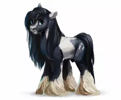 Size: 1108x918 | Tagged: artist:locksto, derpibooru import, gypsy vanner, long feather, oc, oc:d, safe, simple background, solo, unofficial characters only, unshorn fetlocks, white background