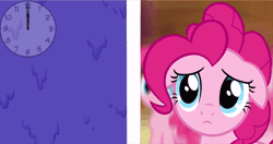 Size: 960x505 | Tagged: animated, artist:mlpfimguy, blinking, clock, derpibooru import, floppy ears, paint, pinkie pie, sad, safe, watching paint dry