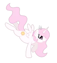 Size: 2300x2500 | Tagged: safe, artist:frostedcats, derpibooru import, princess celestia, pony, bucking, cewestia, cute, female, filly, pink-mane celestia, simple background, solo, spread wings, transparent background