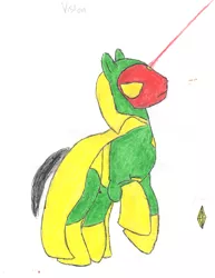 Size: 3060x3960 | Tagged: artist:aridne, derpibooru import, laser beam, marvel comics, ponified, safe, vision