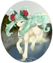 Size: 1024x1206 | Tagged: artist:doodle-28, derpibooru import, eyes closed, oc, oc:noi, original species, pond pony, safe, solo, unofficial characters only, water