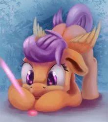 Size: 1157x1308 | Tagged: safe, artist:insanerobocat, derpibooru import, scootaloo, behaving like a cat, cute, cutealoo, laser pointer, scootacat, solo