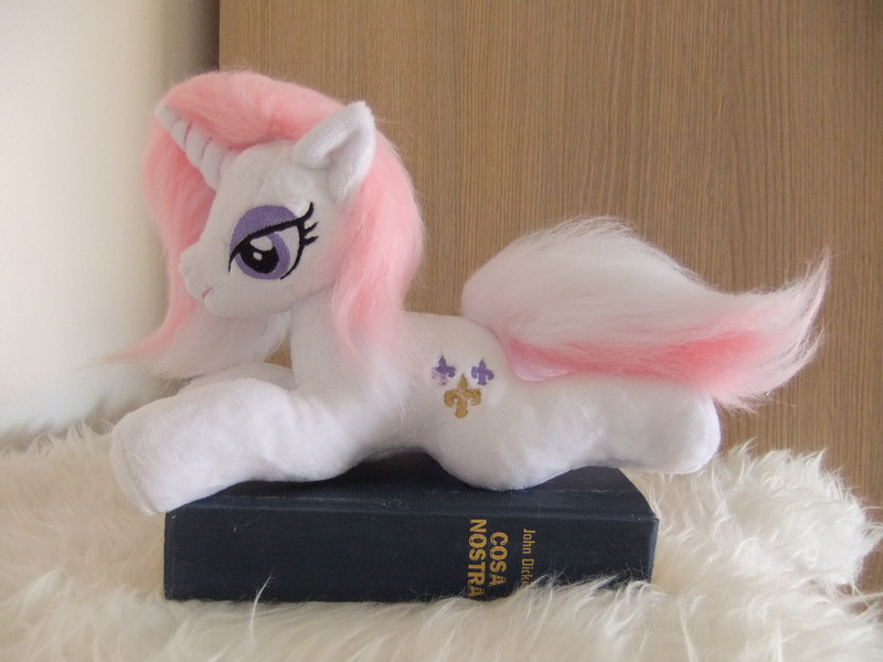 Size: 4000x3000 | Tagged: artist:masha05, derpibooru import, fleur-de-lis, irl, photo, plushie, prone, safe, solo