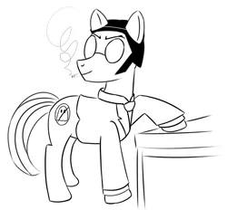 Size: 898x834 | Tagged: source needed, useless source url, safe, artist:iron curtain, derpibooru import, ponified, earth pony, pony, black and white, cigarette, egoist anarchism, ghostbusters, glasses, grayscale, male, max stirner, monochrome, sideburns, simple background, smoking, solo, spook, stallion, white background