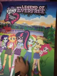 Size: 720x960 | Tagged: safe, derpibooru import, fluttershy, pinkie pie, rainbow dash, rarity, sci-twi, sunset shimmer, twilight sparkle, equestria girls, legend of everfree, apple watch, brony, poster, sdcc 2016