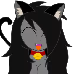 Size: 3000x3000 | Tagged: anthro, artist:jason-voorhooves, bell, bell collar, cat, cat ears, catgirl, catified, cat pony, cat tail, collar, cute, derpibooru import, digital art, eyes closed, nya, nyaa, oc, oc:jessica, original species, simple background, solo, species swap, suggestive, transparent background, unofficial characters only, vector