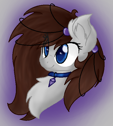 Size: 456x510 | Tagged: safe, artist:jagged-unicorn, derpibooru import, oc, unofficial characters only, charm, chest fluff, collar, digital art, ear fluff, female, fluffy, jewelry, necklace, portrait, solo