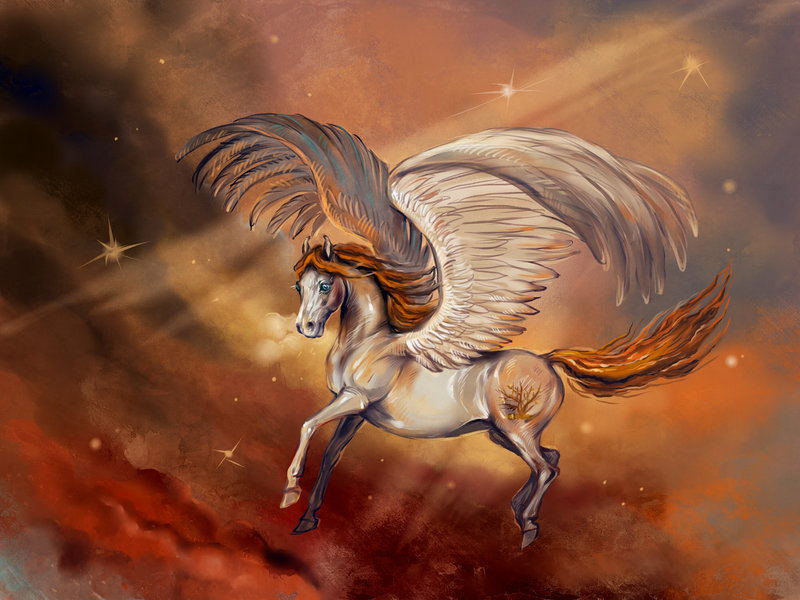 Size: 800x600 | Tagged: artist:araxel, beautiful, derpibooru import, epic, flying, hoers, horse, oc, oc:golden rain, realistic, safe, solo, unofficial characters only