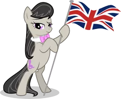 Size: 7321x6010 | Tagged: safe, artist:lazypixel, derpibooru import, octavia melody, earth pony, pony, absurd resolution, bipedal, britain, britavia, british, flag, holding a flag, simple background, solo, transparent background, union jack, united kingdom, vector