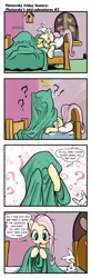 Size: 631x1920 | Tagged: safe, artist:pencils, derpibooru import, angel bunny, fluttershy, pegasus, pony, comic:fluttershy's anti-adventures, bed, bedsheets, comic, covered, cute, duo, facepaw, female, mare, open mouth, pun, sheet, slice of life, trapped, utterly terrifying