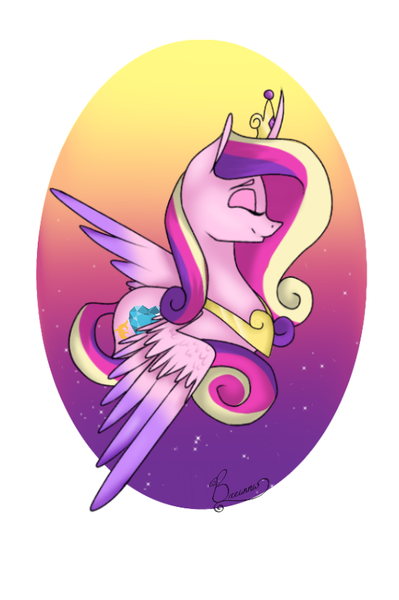 Size: 540x812 | Tagged: artist:calla--lily, derpibooru import, eyes closed, princess cadance, safe, solo