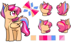 Size: 2496x1476 | Tagged: safe, artist:cloureed, derpibooru import, oc, oc:sherbert skyes, unofficial characters only, pegasus, pony, looking back, reference sheet, simple background, smolpone, solo, transparent background